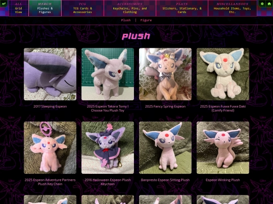 espeon/collection/merch screenshot