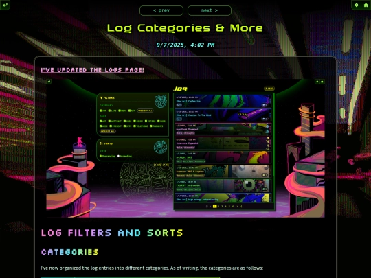 log/2025/sep/log-categories-more screenshot