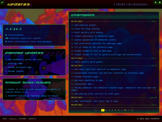 updates screenshot
