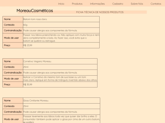 informações screenshot