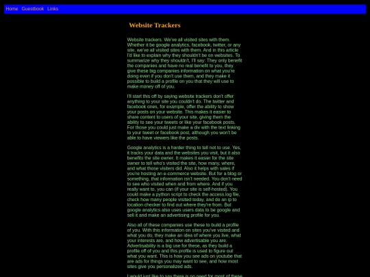 website-trackers screenshot