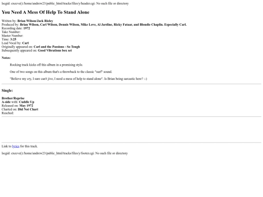 tracks/files/y/you_need_a_mess_of_help_to_stand_alone.shtml screenshot