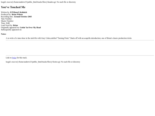 tracks/files/y/youve_touched_me.shtml screenshot