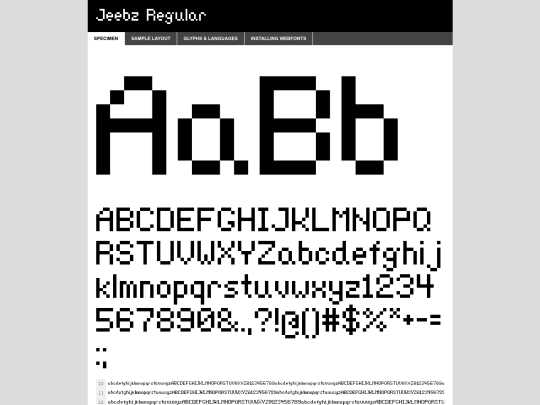 webfontjeebz/jeebz-regular-demo screenshot