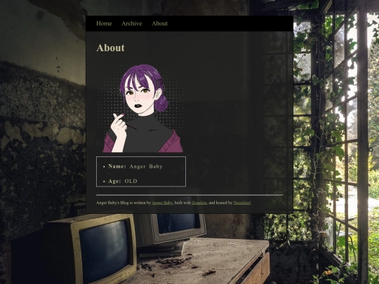 blog/about screenshot