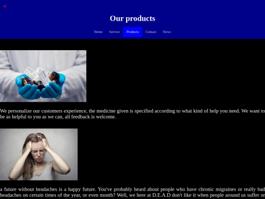 products screenshot