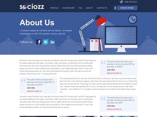 samples/sociozz/aboutus screenshot