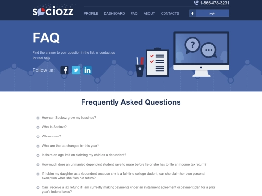 samples/sociozz/faq screenshot