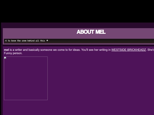 about/mel screenshot