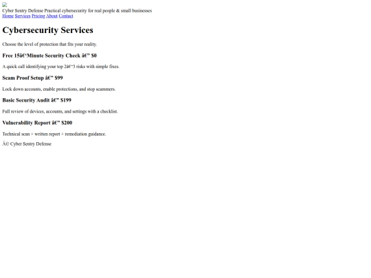 services screenshot