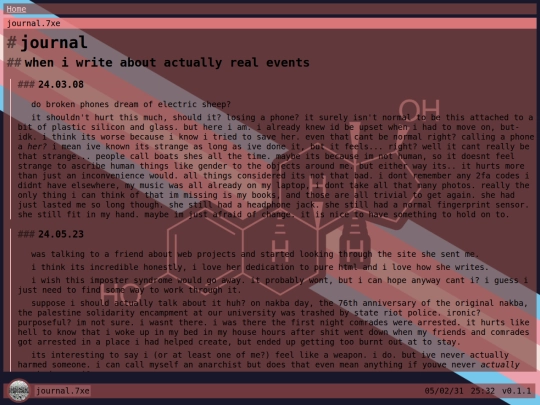 home/journal screenshot