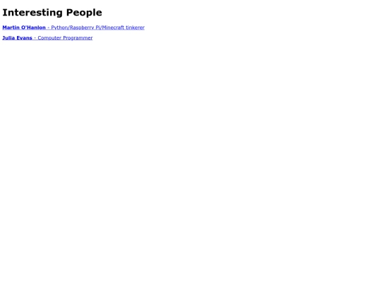 interestingPeople screenshot