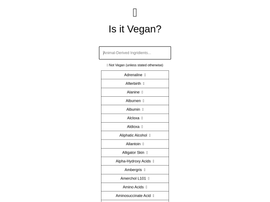 animal-derived_ingridients screenshot