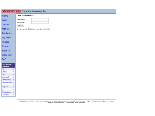 login screenshot