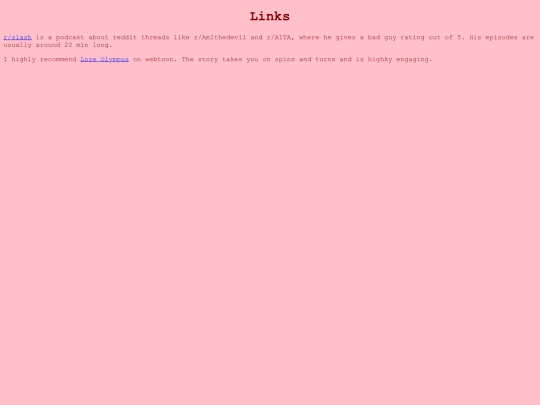 links screenshot