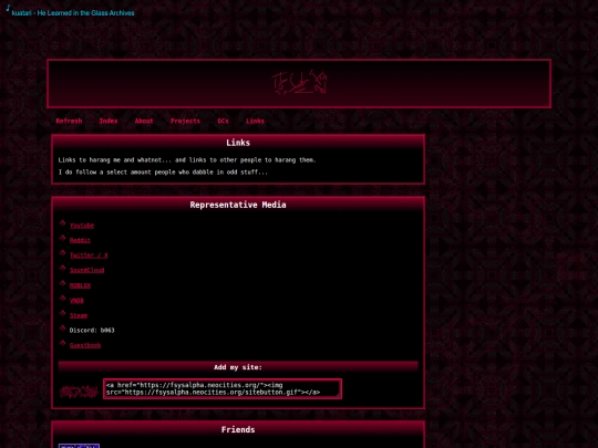 links screenshot