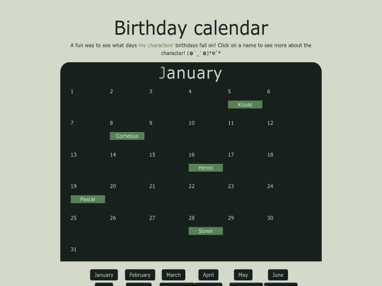 misc/birthdays screenshot