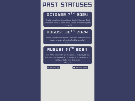 statuses screenshot
