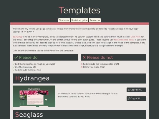 templates screenshot