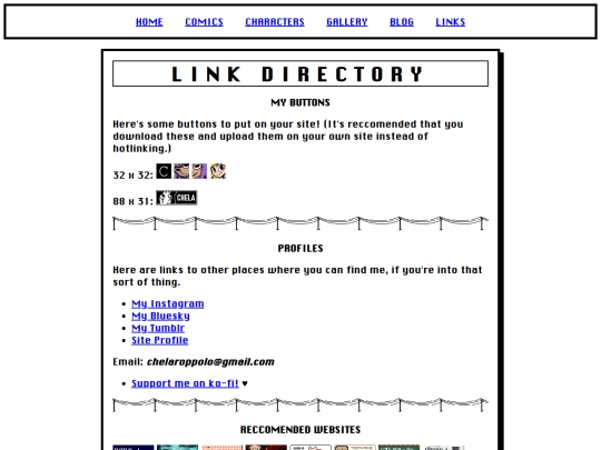 links screenshot