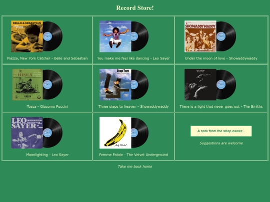 homepage/recordstore/recordstore screenshot