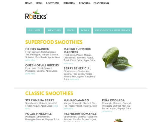 menu screenshot