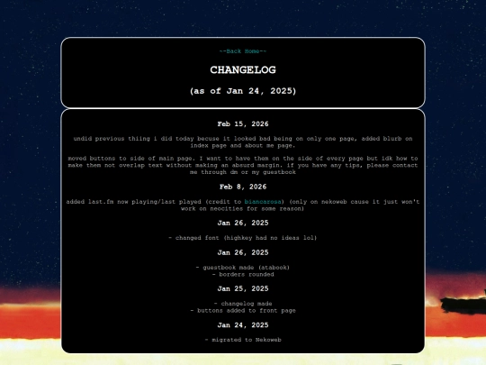 changelog screenshot
