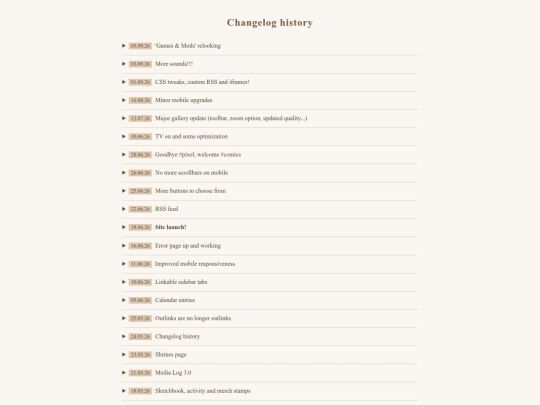 changelog screenshot