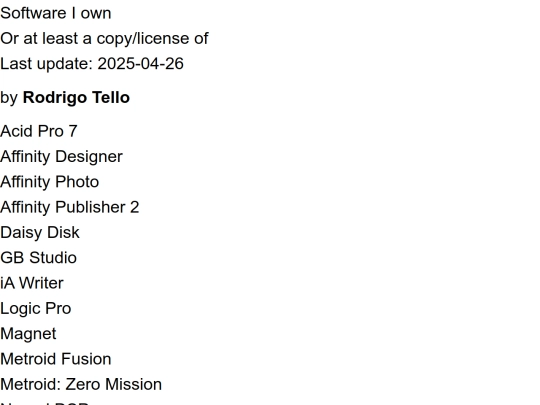 software-i-own screenshot