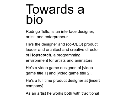 towards-a-bio screenshot