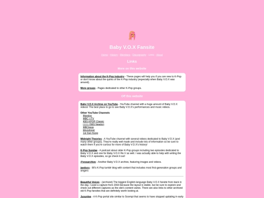 links screenshot