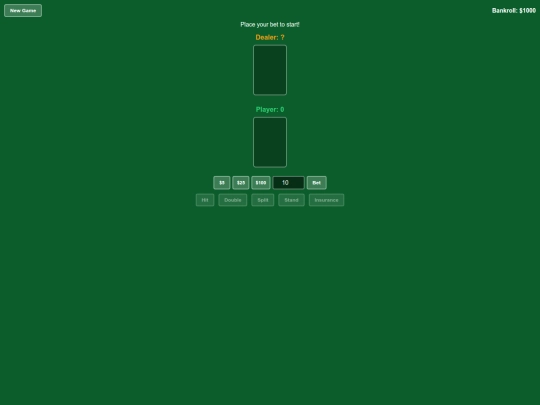 games/bjack screenshot