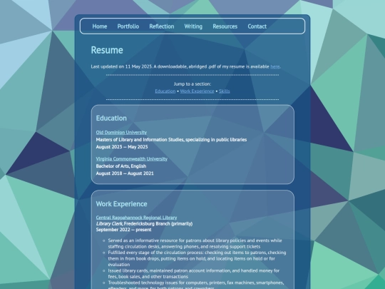 resume screenshot