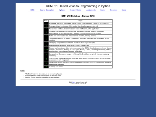 CMP210/syllabus screenshot