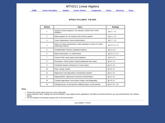 MTH211/syllabus screenshot