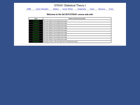 STA341 screenshot
