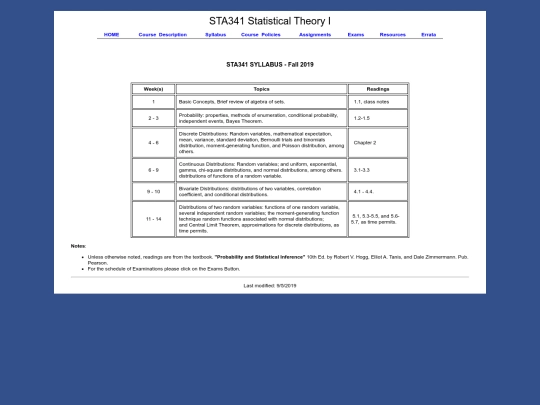 STA341/syllabus screenshot