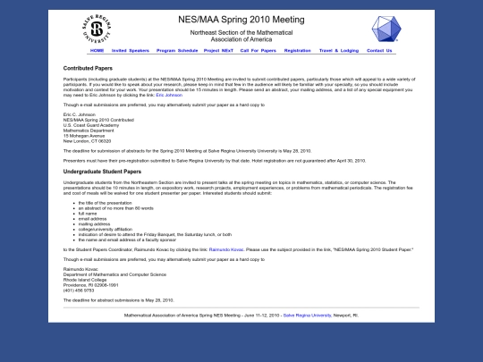 maa2010_web/callForPapers screenshot