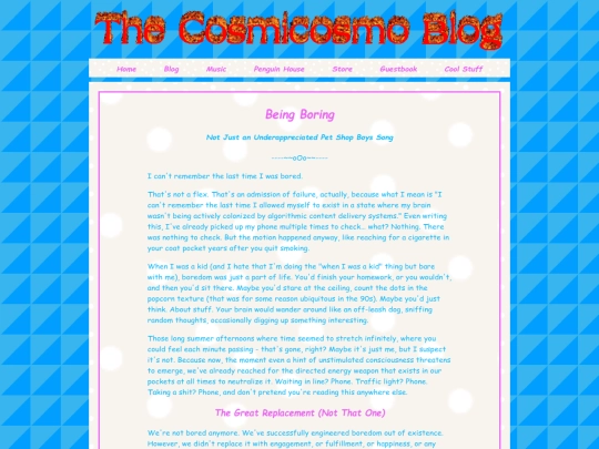 blog/beingboring screenshot