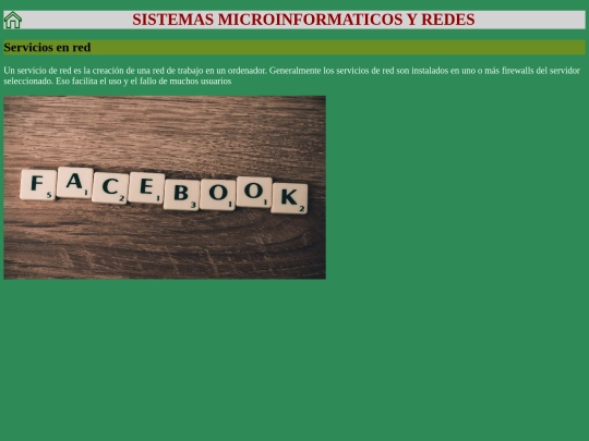 proyecto inicio/serviciosenred screenshot
