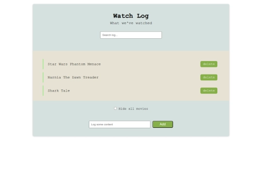 movielog screenshot