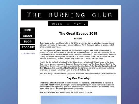 blog/posts/2018-06-10-The-Great-Escape-2018 screenshot
