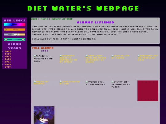 music/albums screenshot