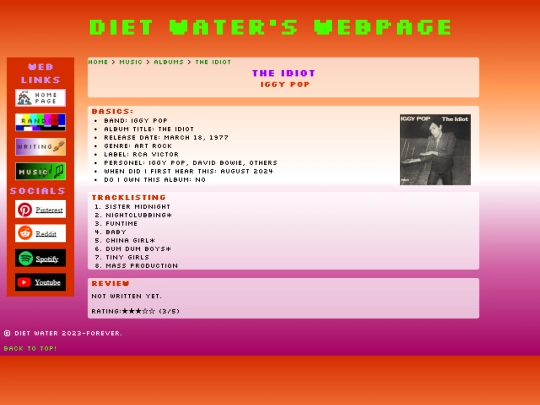 music/albums/idiot screenshot