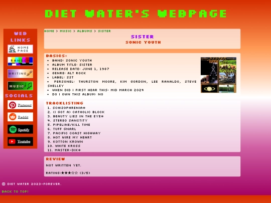 music/albums/sister screenshot