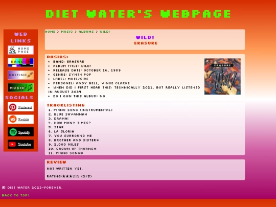 music/albums/wild screenshot