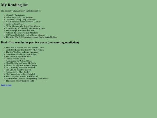 readinglist screenshot