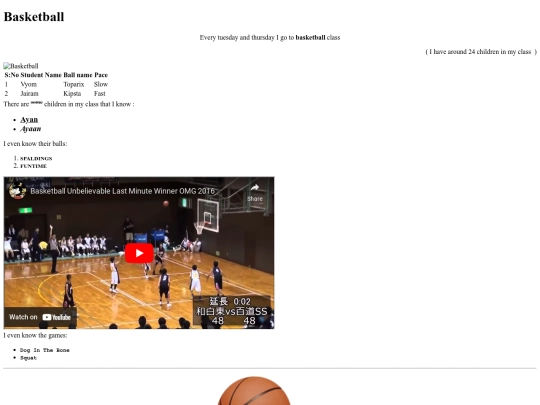 basketball class screenshot