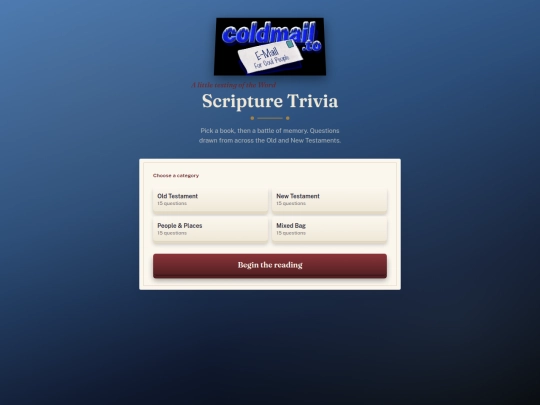 triviaclaude/bible-trivia-1 screenshot