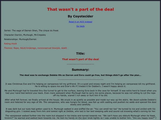 Fanfics/DarrenxMurloughfanfic screenshot